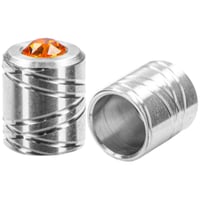 10mm 'Acier Inoxydable' Pro Embouts De Cordon avec Pierre de Tangerine SWAROVSKI®