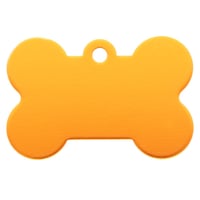Aluminium Doge Bone Name Tag  'Orange' - 37 mm