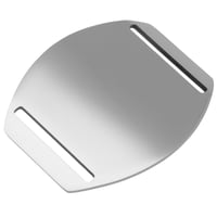 Acier inoxydable - badge courbe Ovale 'Argent' - 46 mm
