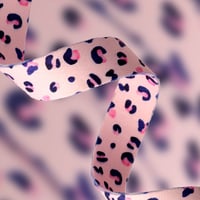 Woven Recycled Polyester strap Leopard Pink - 25 mm