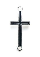 Black Metal Cross Silver Contoured