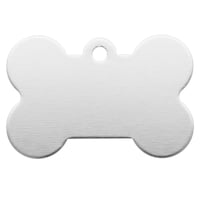 Aluminium Doge Bone Name Tag  'Silver' - 37 mm