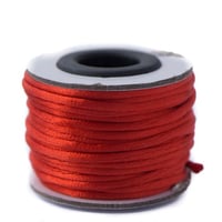 Red - 2mm - Rattail Satin Cord (10 m)