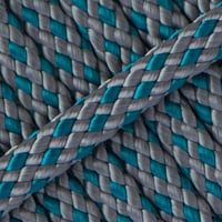 Dotted 'Charcoal Grey & Aqua' PPM Cord - Ø 8mm. (hollow)