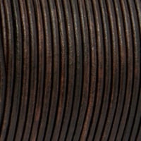 Dark Brown 'NATURAL Dyed' - HQ Leather Cord 3 mm