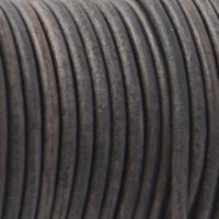 Grey 'NATURAL Dyed' - HQ Leather Cord 5 mm