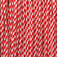 White & Imperial Red Spiral Paracord Type I