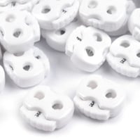 Cord Lock White - 15 x 15 mm