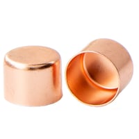 12 mm 'Rose Gold' Metal Cord End caps