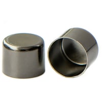 12 mm 'Gun Metal' Metal Cord End caps 