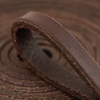 10mm Flat Top Grain Leather Strap - Brown 