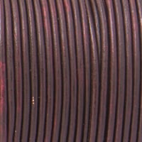 Aubergine 'NATURAL Dyed' - HQ Leather Cord 3 mm