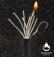 Black 'Fish & Fire' Paracord 550 Type III