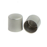 8 mm 'Pearl Nickel' Metal Cord End caps