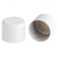 12 mm Milk White Metal Cord End caps