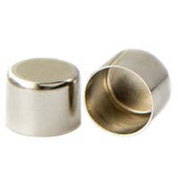 12 mm 'Nickel' Metall Schnur Endkappe