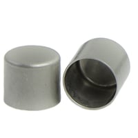 12 mm 'Pearl Nickel' Metal Cord End caps