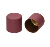 Maroon Silicone 8 mm Metal Cord End Caps