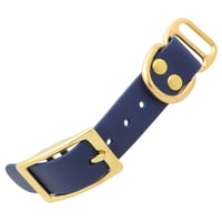 Navy Bleu & Laiton - 25 mm adaptateur BioThane avec rivets