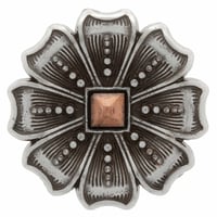 Concho with Screw - Round Silver / Copper - 25 mm