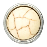 Perle Curseur Pierre Rond - Argent / Blanc