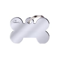 Personalised Dog Bone Tag (Large) - Chrome Plated