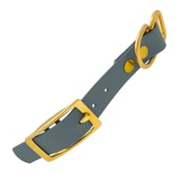 Petrol Blue & Brass - 20 mm Biothane Adapter With Rivets