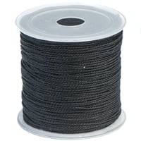 Black - Round Metallic Jewellery Cord - 1mm