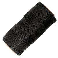 Schwarz - 1,00 mm - Linhasita Gewachstes Polyester Cord (PE-4)