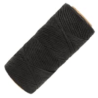 Black - 1.00 mm - Braided Linhasita Waxed Polyester Cord (PE)