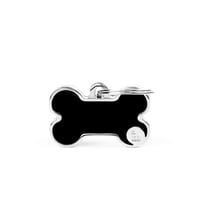 Personalised Handmade Dog Bone Tag (Small) - Black