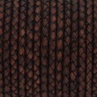 Dark Brown 3 mm Braided Leather Cord