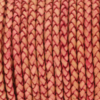 Rosa 3 mm Geflochtene Lederschnur