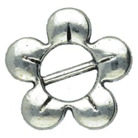 Flat Slider Bead Flower - Silver