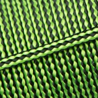 Neon Green & Black Stripe PPM Cord - Ø 4mm. (Flat/coreless)