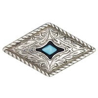 Concho mit Schraube - Diamant Silber / Blau - 43 mm