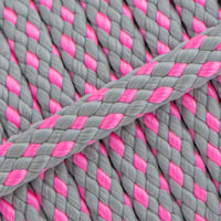 Dotted 'Cement Grau & Neon Rosa' 8 mm - PPM Schlauchband - (Flach/Hohlgeflecht)
