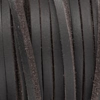 4mm Flat Top Grain Leather Strap - Black