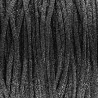 Black Glittercord - Hollow 4 mm