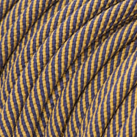 Marine Blue et Or Spiral - Corde pour Laisse de Chien - Ø 10 mm Nylon