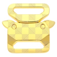 25mm Gold Safe Lock Buckle with checkered pattern