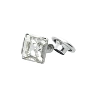 'Silver/White'  5 x 6 mm Decorative Square Diamond Rivet