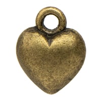 Charm Heart Antique Brass
