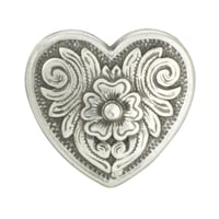 Concho with Screw - Diablo Heart Silver Small - 20 mm