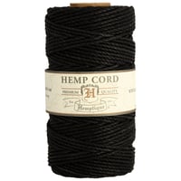 Noir - 1.8 mm - Cordon en chanvre de Hemptique - 62,5 mètres