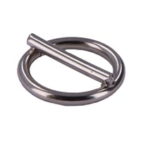 Anneau avec bar Plaqué nickel. 25 x 4 mm