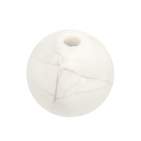 Round Howlite Mineral Bead - 6 x 6 mm, 1 mm