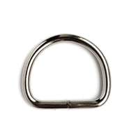 Vernickelt 10 x 2 mm D-Ring