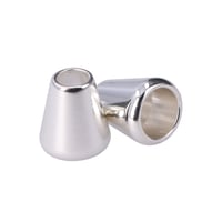 Schnur End Kegel 'Silber' 4 mm. (1 Stück)