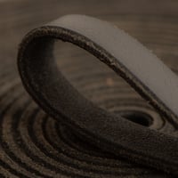 20mm Leder Flachriemen (Spitzenkornleder) - Schwarz